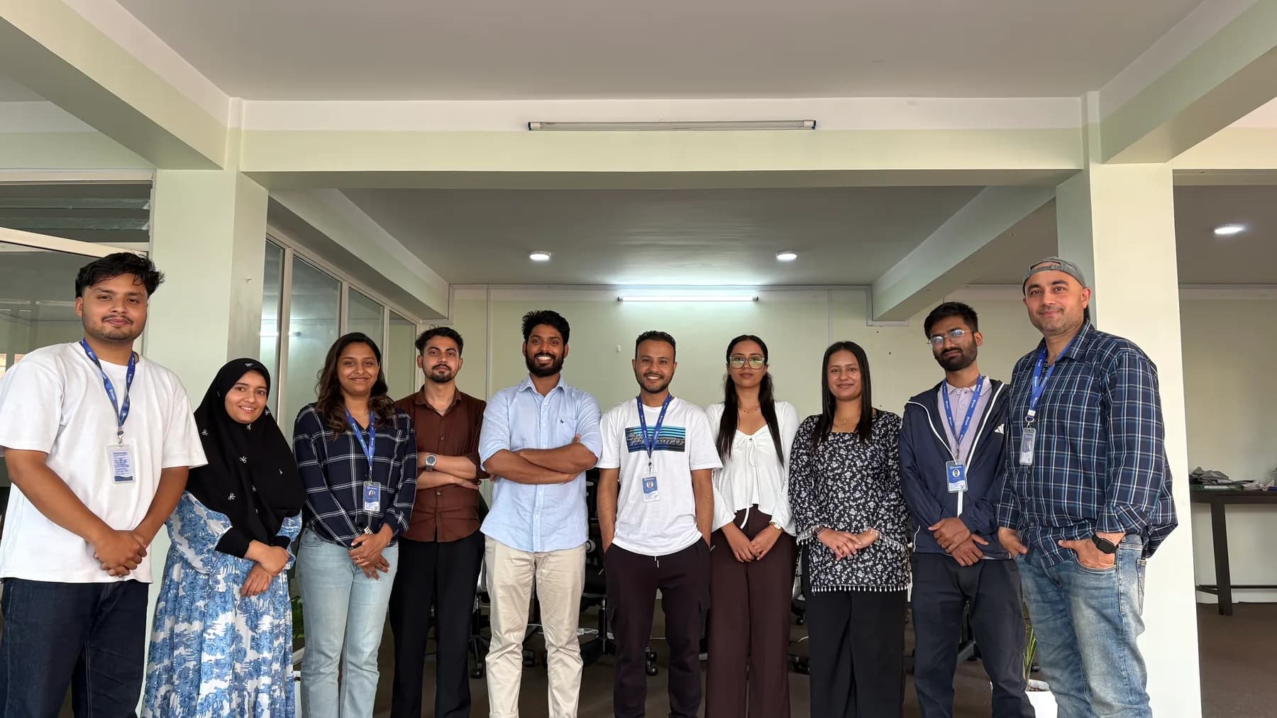 The full Inseed team standing together at the Kathmandu studio